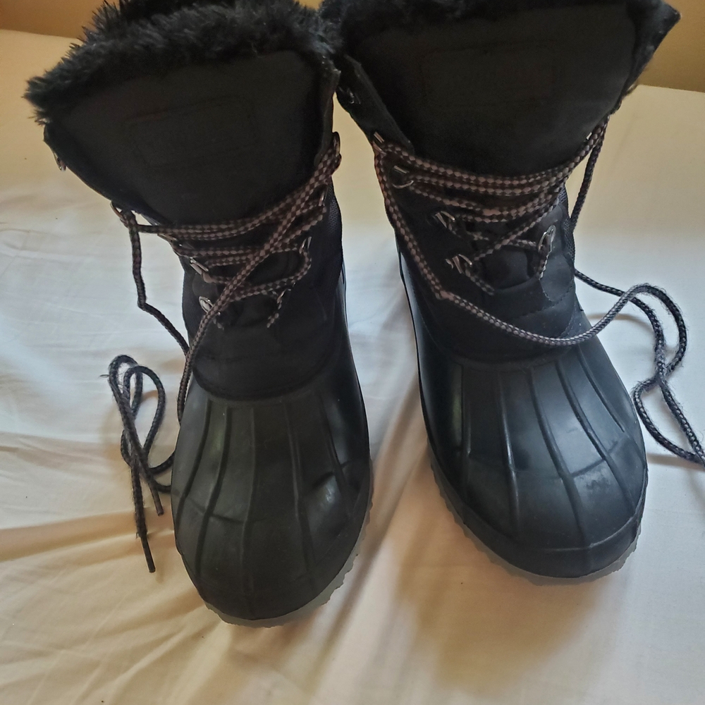 Women's Black Fur-Lined Winter Boots